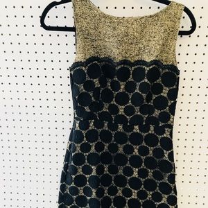 Milly of BY Mini sheath Dress. Gold/Black